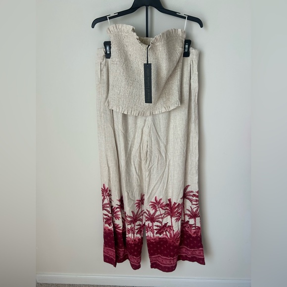 HoH1960 matching set bandeau & wide leg pant Beige and Pink...